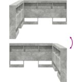  Skladiščni naslon s polico Betonsko siva 150 cm Konstruiran les, (5000142319) | Shoptok.si
