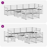  Set vanjskih sofa 9 kom. Prirodna Poliester | shoptok.hr