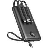 Veger power bank 10 000 mah sa ugradjenim kablovima micro usb / type c / lightning C10 (W1116) crni Cene