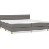  Box spring postelja z vzmetnico temno siva 200x200 cm blago, (20899292) | Shoptok.si
