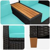  Rekreativna klupa s stolom Crna i Tirkizna 126 x 65 x 112 cm | shoptok.hr