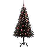  Božićno drvce s 150 LED svjetlima s stalakom Crna 150 cm PVC | Eponuda.com