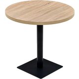 vidaXL Okrugli stol za bistro od MDF-a i čelika 80x75 cm boja hrasta | shoptok.hr