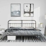  Metalni okvir za krevet s uzglavljem crni 193x203 cm | shoptok.hr