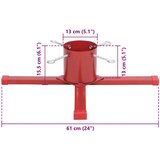 vidaXL Stalak za božićno drvce crveni 61x61x15,5 cm | shoptok.hr