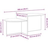  Kava Stol Bijela 100 x 50 x 40 cm Konstruirano drvo | shoptok.hr