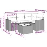  5-dijelni set vrtnih sofa s jastucima poliratan smeđi | shoptok.hr