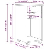  Gležnji kabinet Siva 34 x 39 x 65,5 cm Masivna borovina, (5000263242) | Shoptok.si