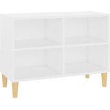 Maison Chic TV omarica - TV stojalo - Televizijska omarica s trdnimi lesenimi nogami bela 69,5x30x50 cm, (21698740) Cene