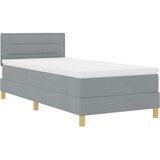 vidaXL Postelja z vzmetnico z vzmetnico Svetlo siva 90 x 190 cm blago | Shoptok.si