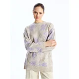 LC Waikiki Women's Crew Neck Patterned Long Sleeve Knitwear Tunic