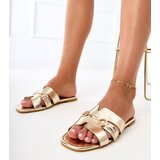 D/CEO marka niezdefiniowana Golden flip-flops with a golden ornament Elamisa | Shoptok.si