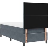 vidaXL Postelja z vzmetnico Temno siva 100x200 cm Žamet | Shoptok.si