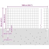 vidaXL Evropska ograja s 5 U-postavljalci, zelena, 0.8x10 m jeklo | Shoptok.si