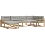 vidaXL Zunanja garnitura za sedenje 5 pcs Bela in svetlo siva, (5000281287) | Shoptok.si