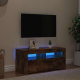 TV ormarić s LED svjetlima boja dimljenog hrasta 90x35x40 cm | shoptok.hr