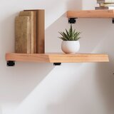 Maison Chic Stenska polica - Viseča Polica svetlo rjava 40x60x(2-6) cm trdna hrastovina, (21784639) | Shoptok.si