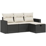  4-dijelni set vrtnih sofa od poliratana s jastucima crni | shoptok.hr