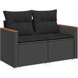  6-dijelni set vrtnih sofa s jastucima crni od poliratana bagrem | shoptok.hr