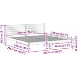  Krevetna konstrukcija Smeđa 200 x 210 cm Čvrsto borovo drvo | shoptok.hr