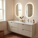 Skye_Decor Set kupatilskog ormarića sa umivaonikom i ogledalom, 2 dela, Bež Cene