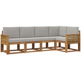  Set vanjskih sofa 5 kom. Prirodna i svjetlosiva Poliester Smeđa 243 x 124,5 x 73 cm | Shoptok.si