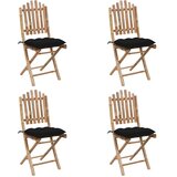  5-dijelni sklopivi vrtni blagovaonski set od bambusa Crna 40 x 40 x 7 cm | Shoptok.si