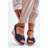 Kesi Women's wedge sandals navy blue Daphne Cene