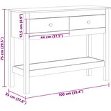  Konzolna stolica s ladicama Vosak smeđa 100 x 35 x 75 cm | Eponuda.ba