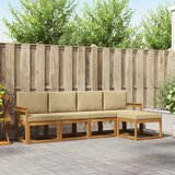  Set vanjskih sofa 5 pcs Prirodna i bež Čvrsto drvo akacije | shoptok.hr