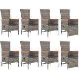 vidaXL 9-dijelni vrtni blagovaonski set sivi od poliratana | shoptok.hr