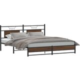 vidaXL Posteljni okvir brez vzmetnice rjavi hrast 160x200 cm inž. les | Shoptok.si