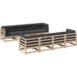  The Living Store Vrtna sedežna garnitura 9-delna z blazinami trdna borovina - Vrtna Sedežna Garnitura, (21451668) | Shoptok.si