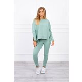 Kesi Set with oversize blouse in dark mint color | Shoptok.si