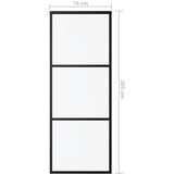  Klizna vrata s 3 panela od stakla ESG i aluminija 76 x 205 cm crna | shoptok.hr