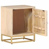  Noćni ormarić 40 x 30 x 50 cm od masivnog drva manga i željeza | shoptok.hr