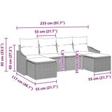  6-delni vrtni jedilni set z blazinami rjav poliratan, (22094048) | Shoptok.si
