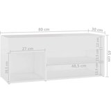  Klupa za cipele bijela 80 x 30 x 45 cm od iverice | shoptok.hr