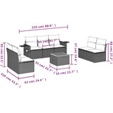  8-dijelni set vrtnih sofa s jastucima bež od poliratana | shoptok.hr