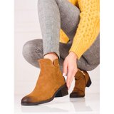VINCEZA brown women's ankle boots on a low post Vinceza | shoptok.hr