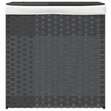  Košara za rublje s 2 odjeljka siva 53 x 35 x 57cm od poliratana | shoptok.hr