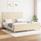  Okvir za krevet bez madraca krem 160x200 cm od tkanine | shoptok.hr