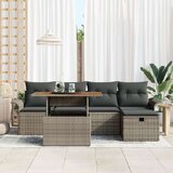 vidaXL set vrtnih kauča od 6 dijelova s jastučićima sivi poli ratan | shoptok.hr