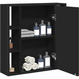 vidaXL Kopalniška omarica z ogledalom črna 60x16x60 cm | Shoptok.si