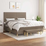  Box spring postelja z vzmetnico taupe 180x200 cm blago, (20788850) Cene