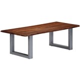 vidaXL Klubska mizica z živimi robovi 115x60x40 cm trden akacijev les Cene
