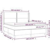  Krevet box spring s madracem LED plavi 160x200 cm od tkanine | shoptok.hr