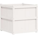 vidaXL Vrtno cvetlično korito belo 70x70x70 cm trdna borovina | Shoptok.si
