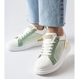 Gemre White and green shoes with a gold accent Palais Cene