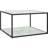 vidaXL stolić za kavu crni s bijelim mramornim staklom 90 x 90 x 50 cm Cijene